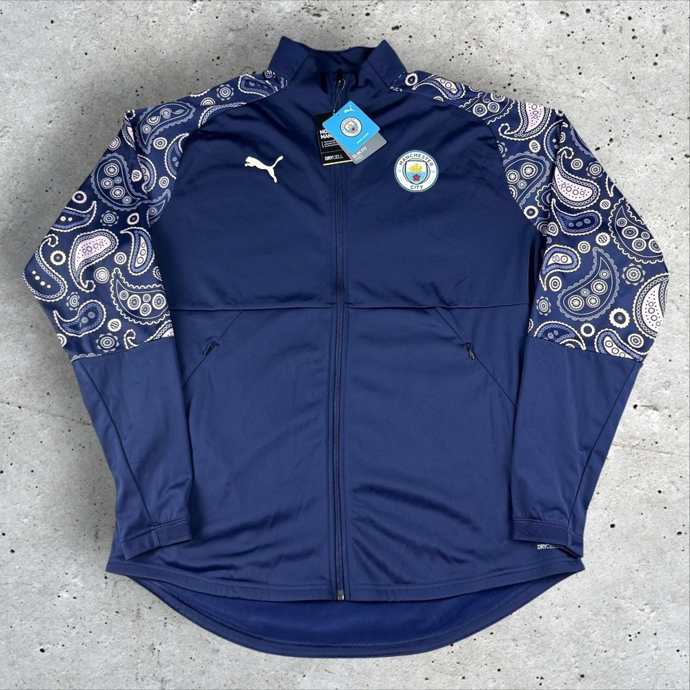 NWT Puma Manchester‎ City Jacket Men's XXL Team Blue Peacoat Football Soccer